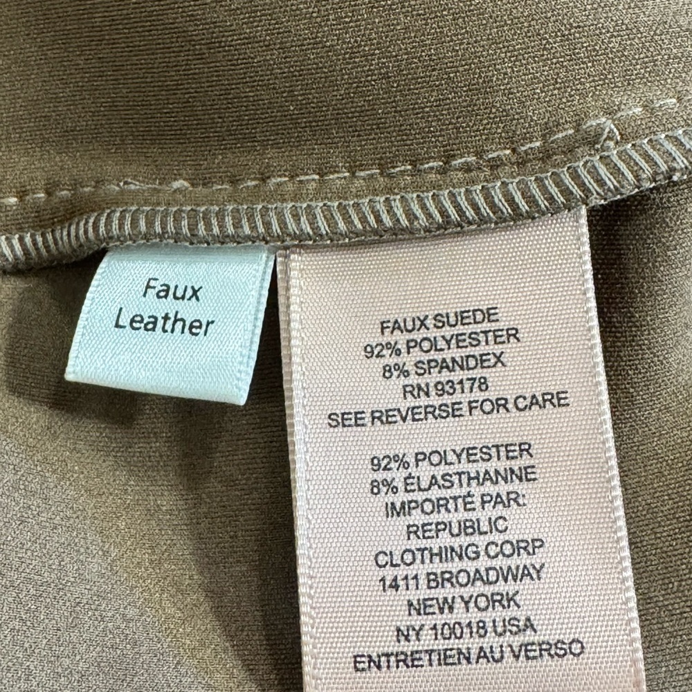 Philosophy Republic Clothing Faux Suede Open Front Coat Jacket XL Taupe Beige - Picture 9 of 9